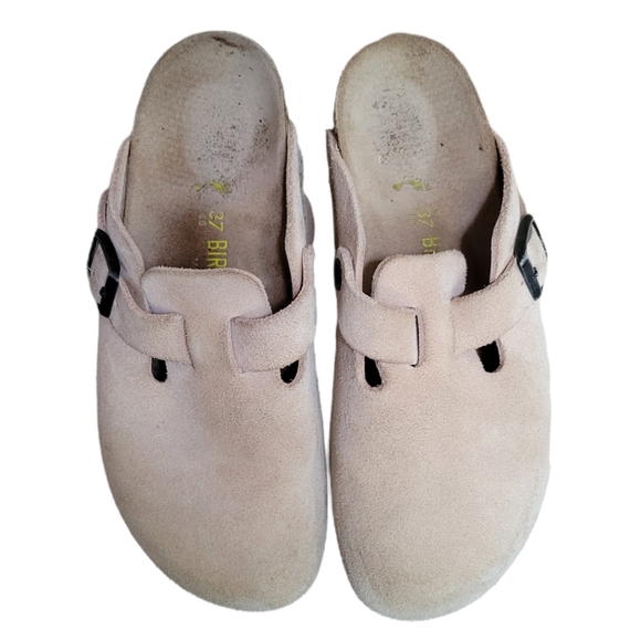 Birkenstock Shoes - BIRKENSTOCK Cream Suede Mules 37 US 7 7.5